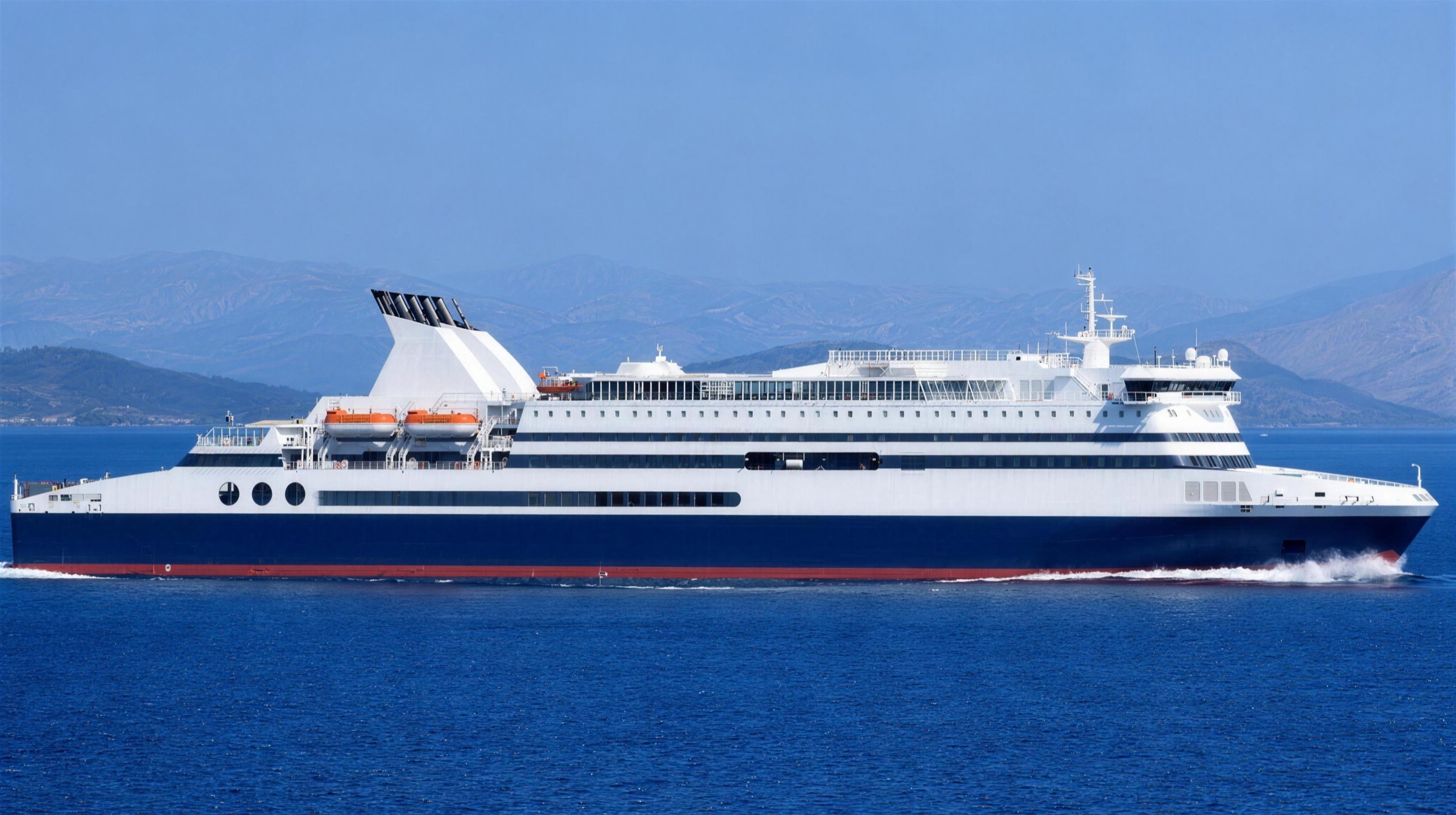 The concept ferry delivered, under way at sea